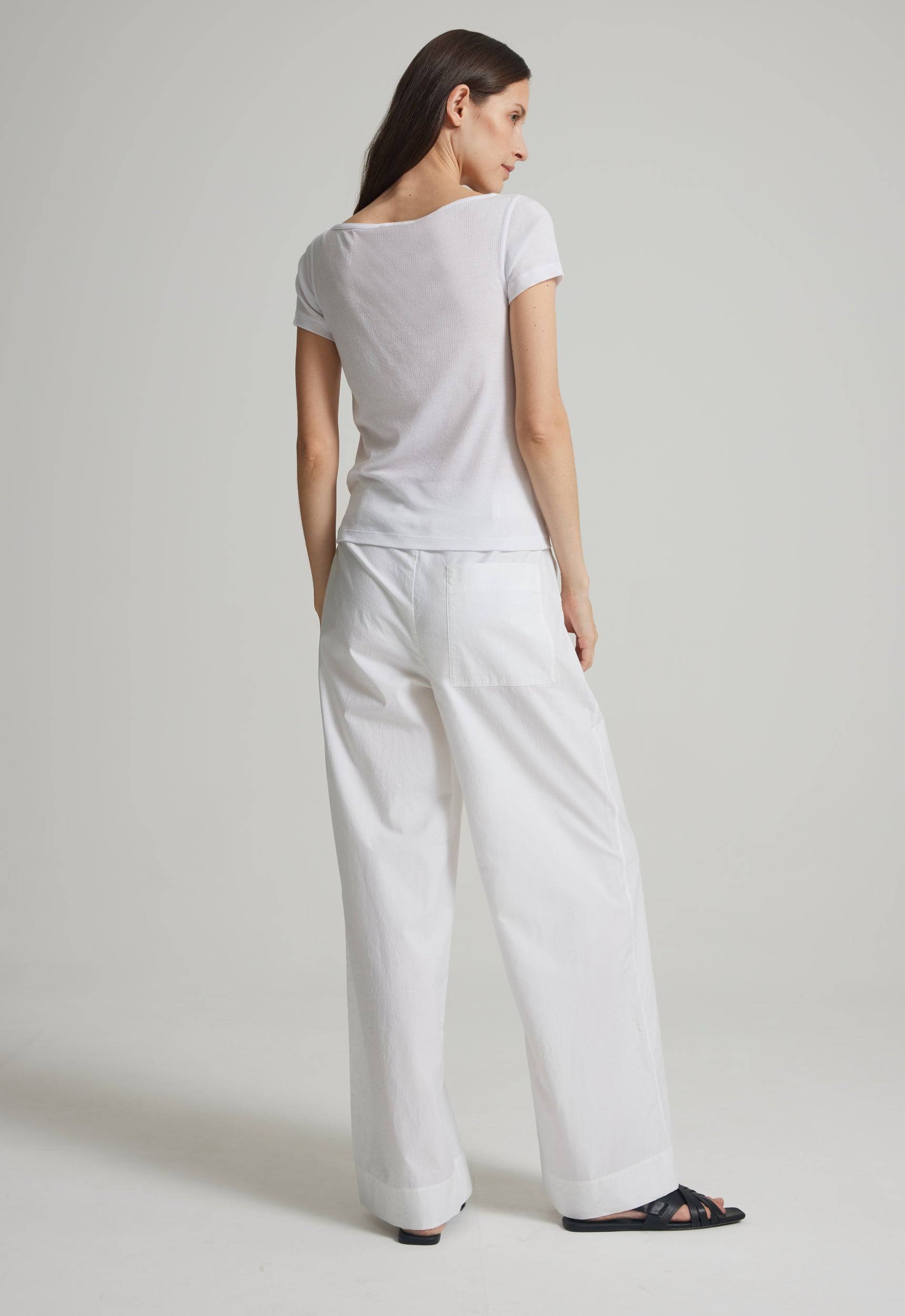 Jac+Jack GIPPS RIBBED COTTON TEE in White